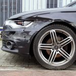 Front of a Audi a6 with damage.
