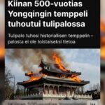 Kiinan 1 500-vuotias Yongqingin temppeli tuhoutui tulipalossa lataus (1)